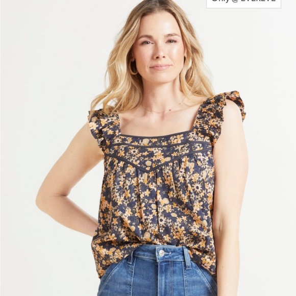 Edith Retro flutter sleeve tank Roan + Ryan (Evereve) - size Large - Picture 1 of 3